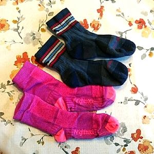 Kid's hiking socks 2 pairs - Wrightsock and Darn Tough